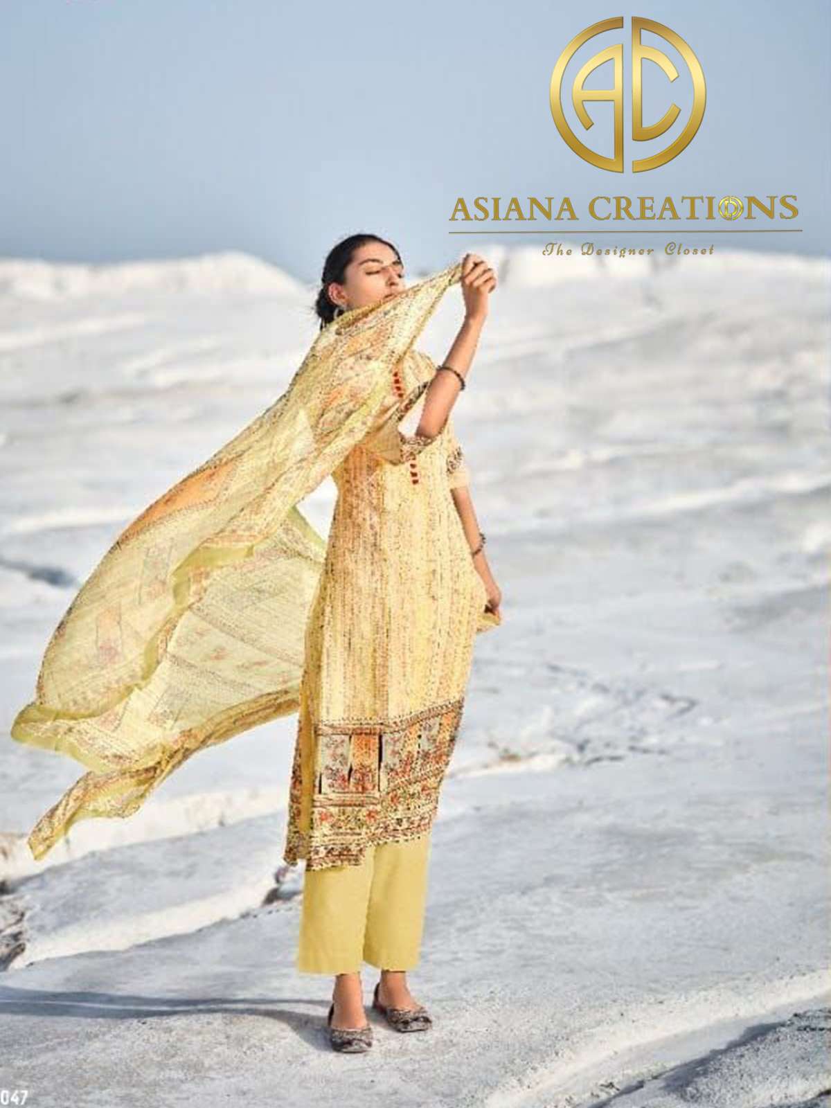 Cotton Yellow Printed Straight Festive Wear Salwar Suits-2380