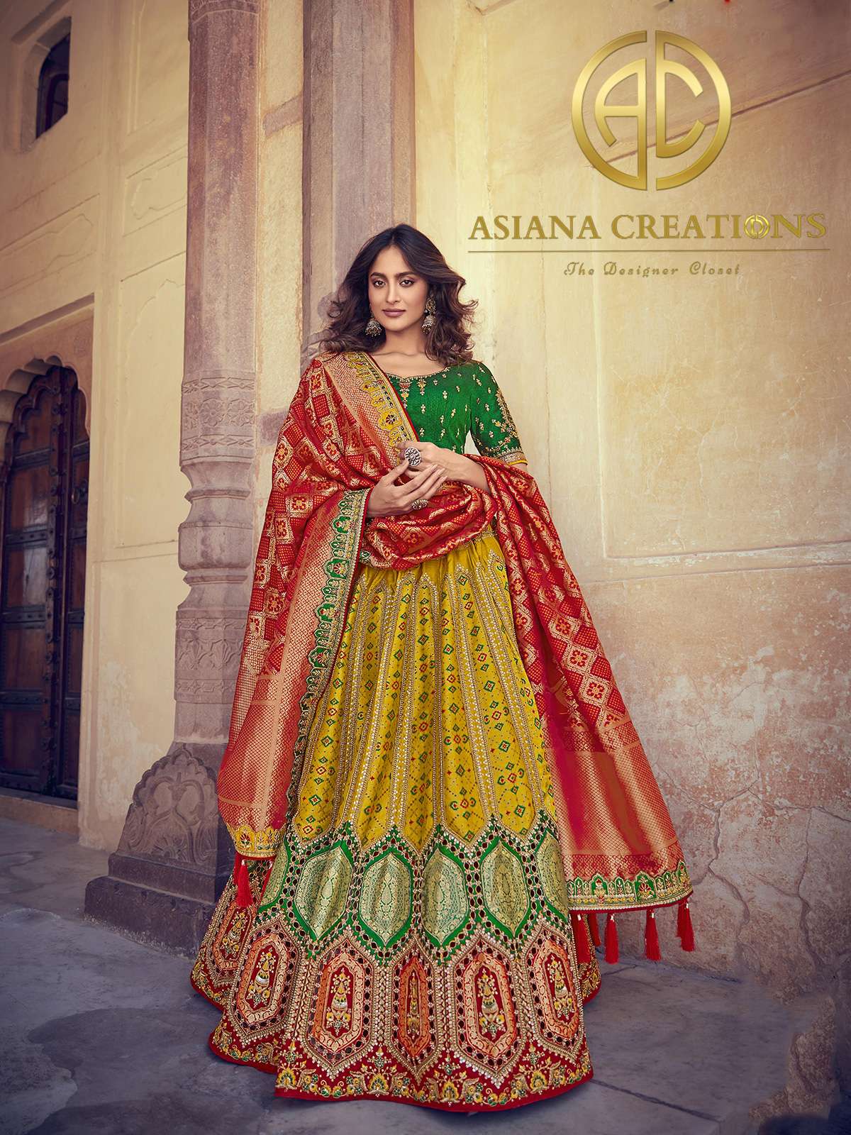 Banarasi Silk Woven Yellow Bridal Wedding Lehenga -2749