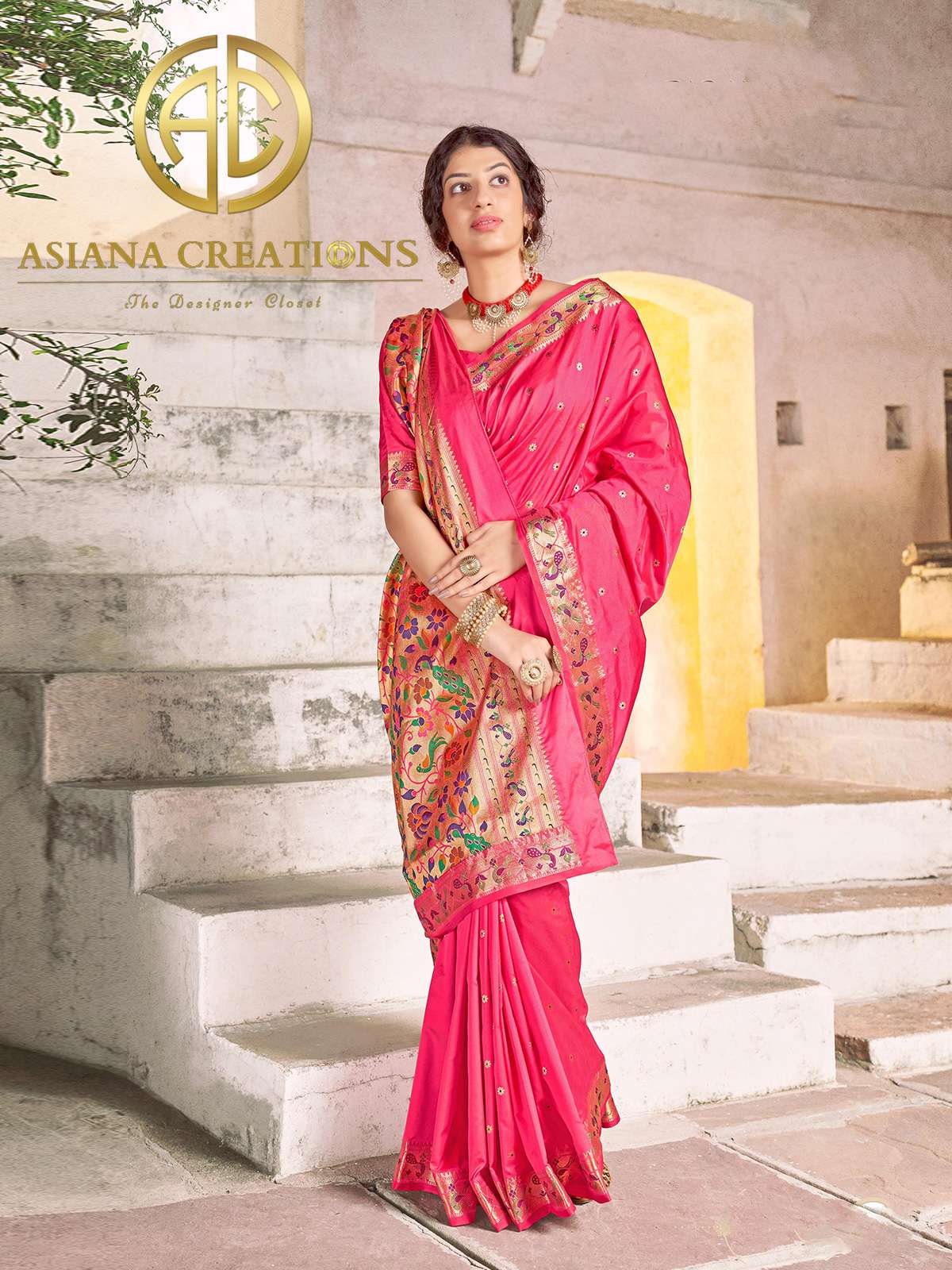Banarasi Silk Pink Woven Traditional Wedding Saree-2813
