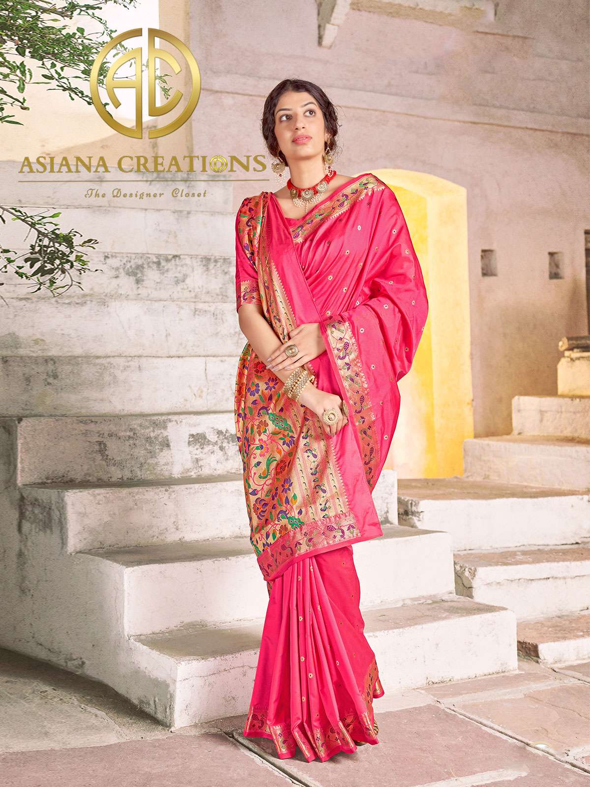 Banarasi Silk Woven Pink Wedding Traditional Saree-2680