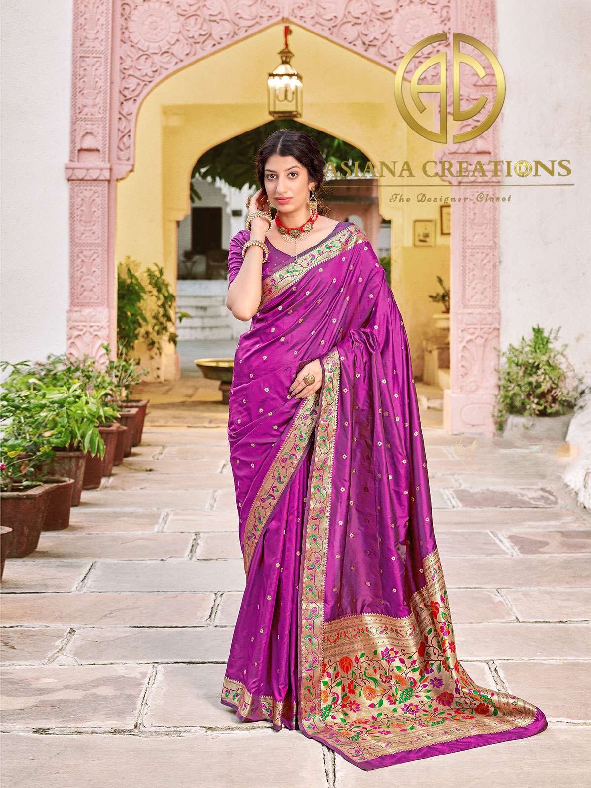 Banarasi Silk Woven Purple Wedding Traditional Saree-2684