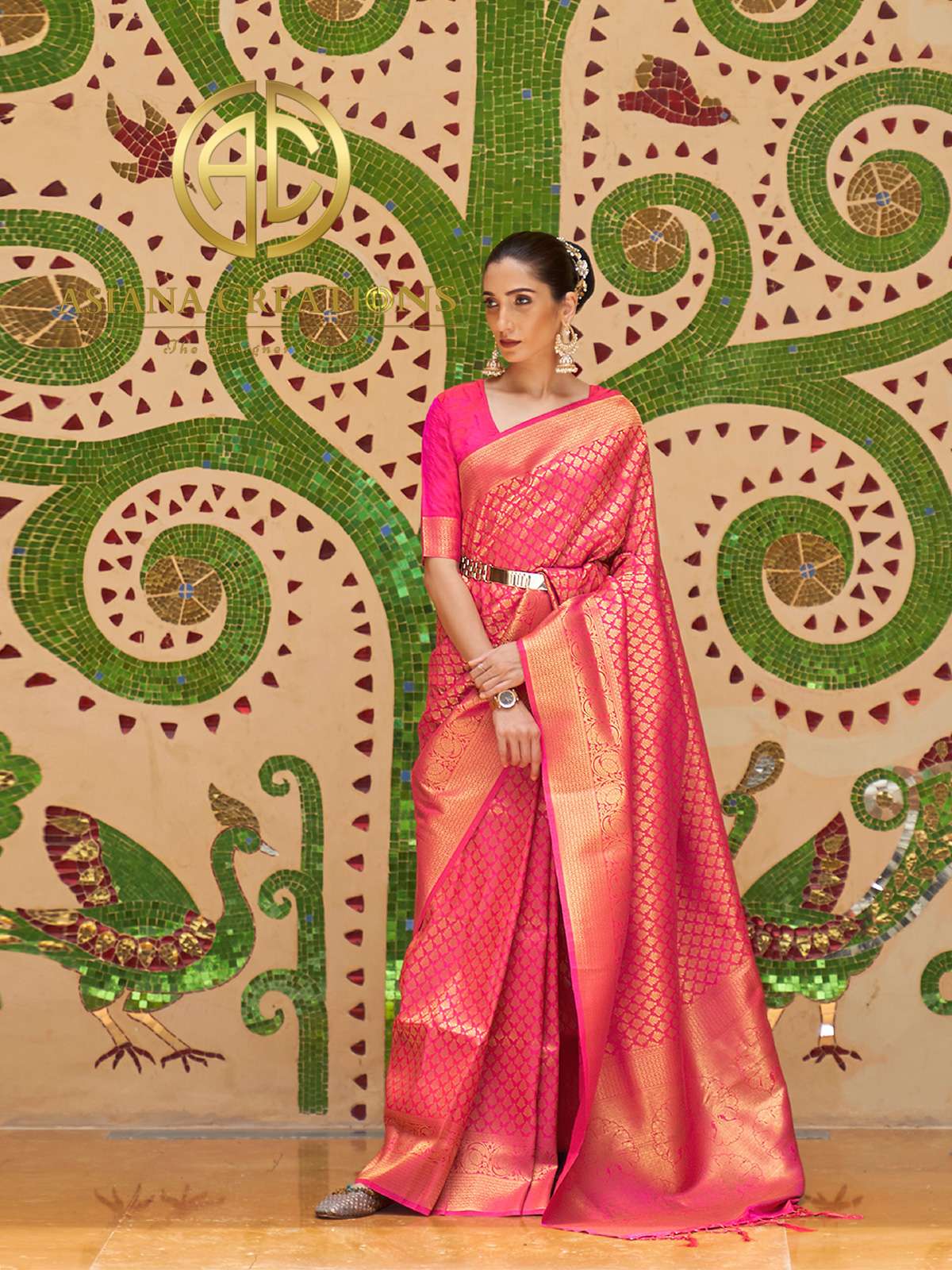 Handloom Silk Traditional Wedding Pink Saree-2695