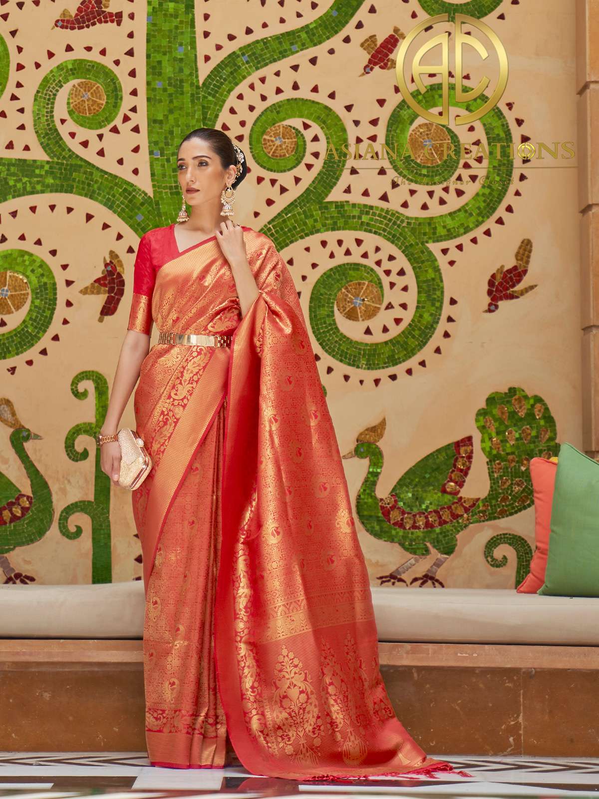 Handloom Silk Traditional Wedding Red Saree-2699