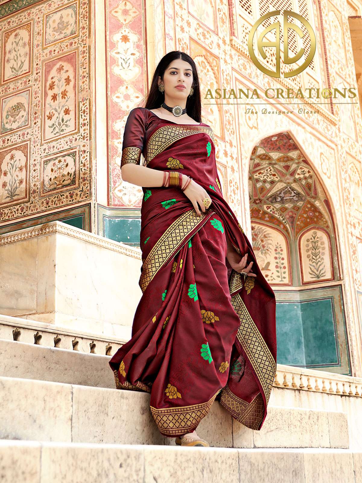 Banarasi Silk Maroon Woven Traditional Wedding Saree-2836