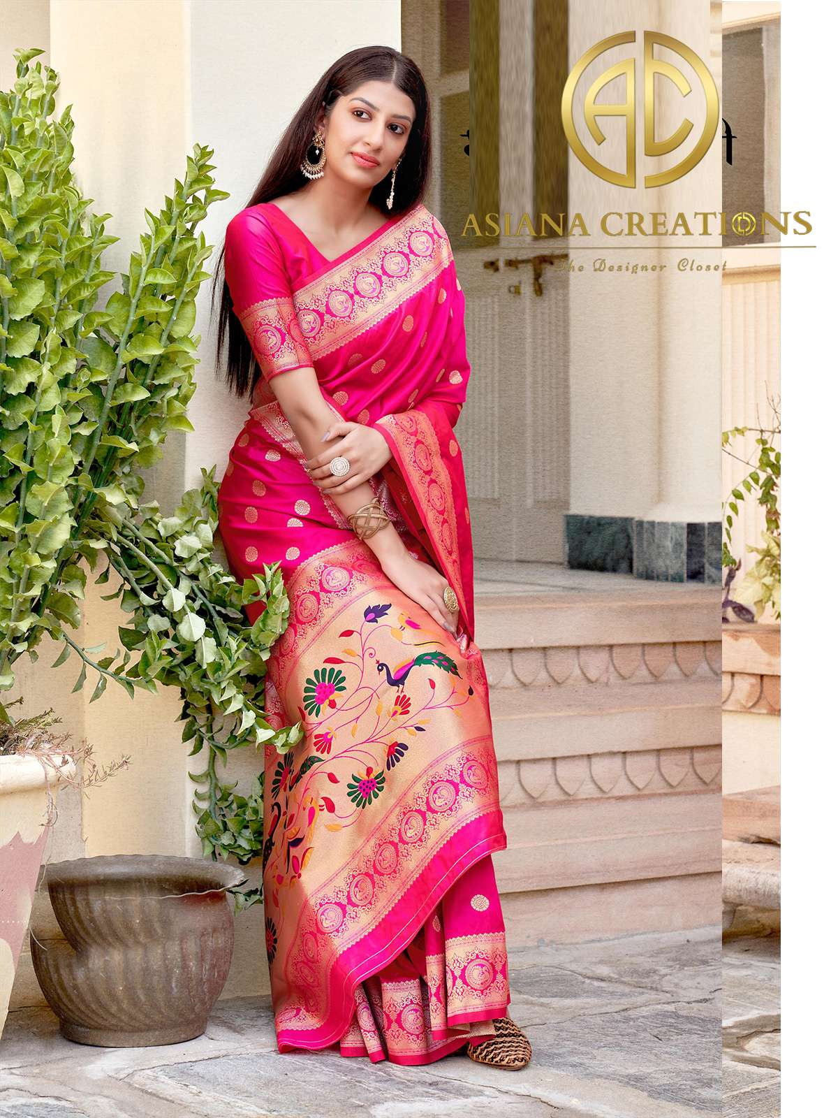 Banarasi Silk Pink Woven Traditional Wedding Saree-2796