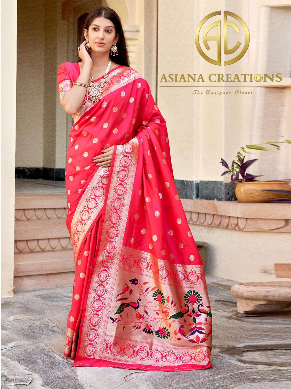 Banarasi Silk Pink Woven Traditional Wedding Saree-2798