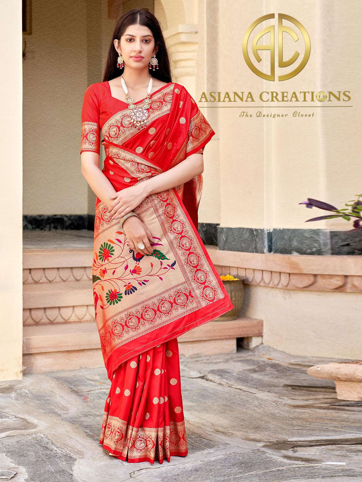 Banarasi Silk Red Woven Traditional Wedding Saree-2801