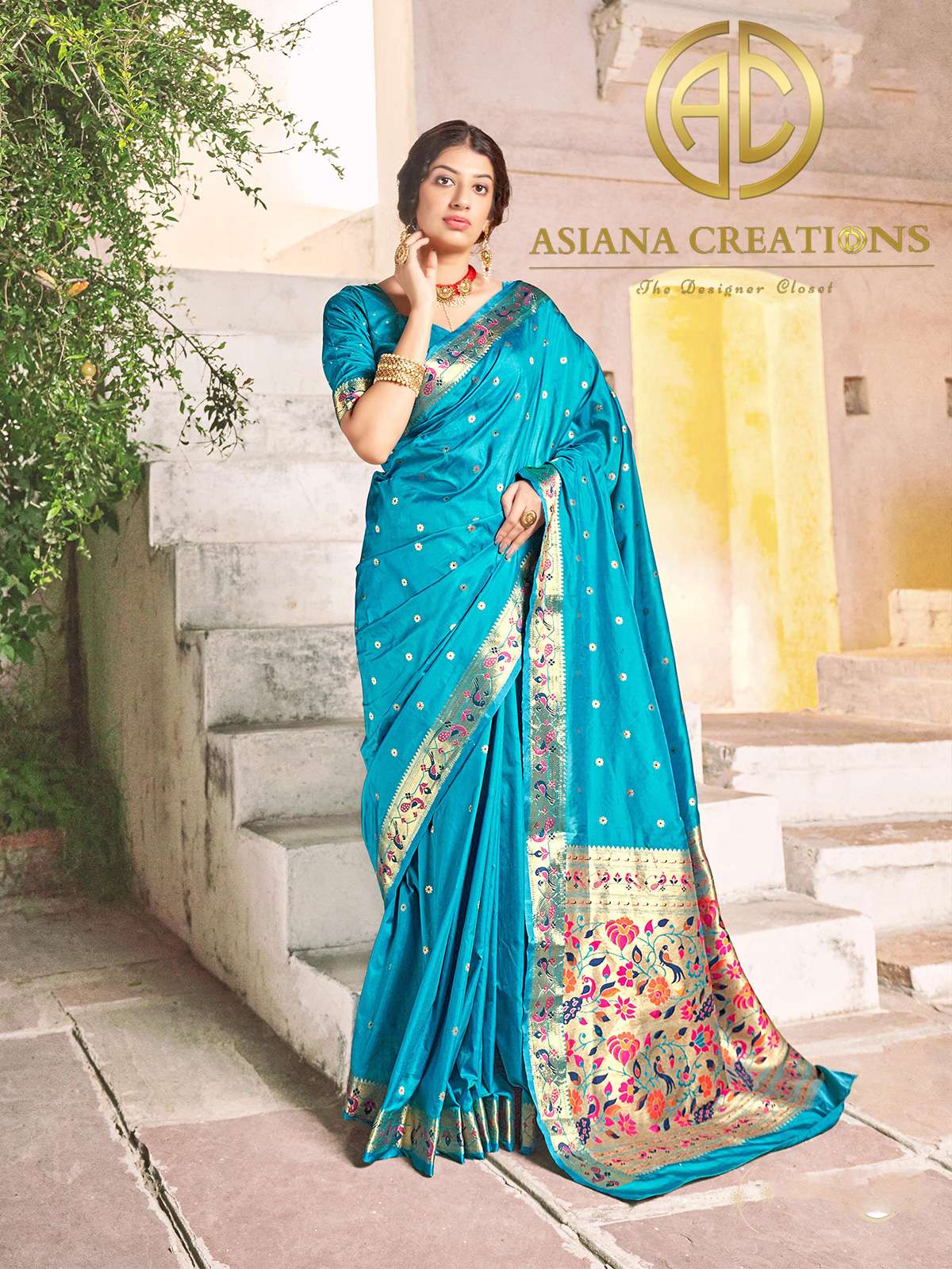 Banarasi Silk Blue Woven Traditional Wedding Saree-2814