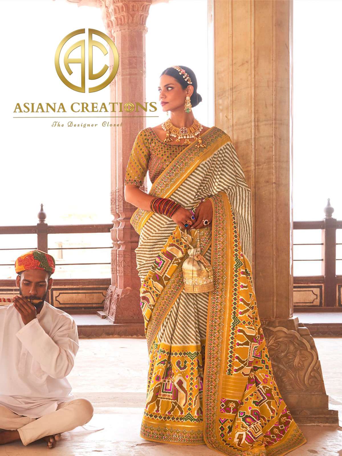 Patola Silk Yellow Embroidered & Woven Wedding Traditional Saree-3174